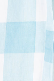 Product shot of the Gingham Top in colour Gingham (Blue), detail