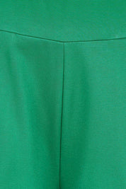 Product shot of the Wide Leg Ponte Pant – Green in colour Green, showing detail