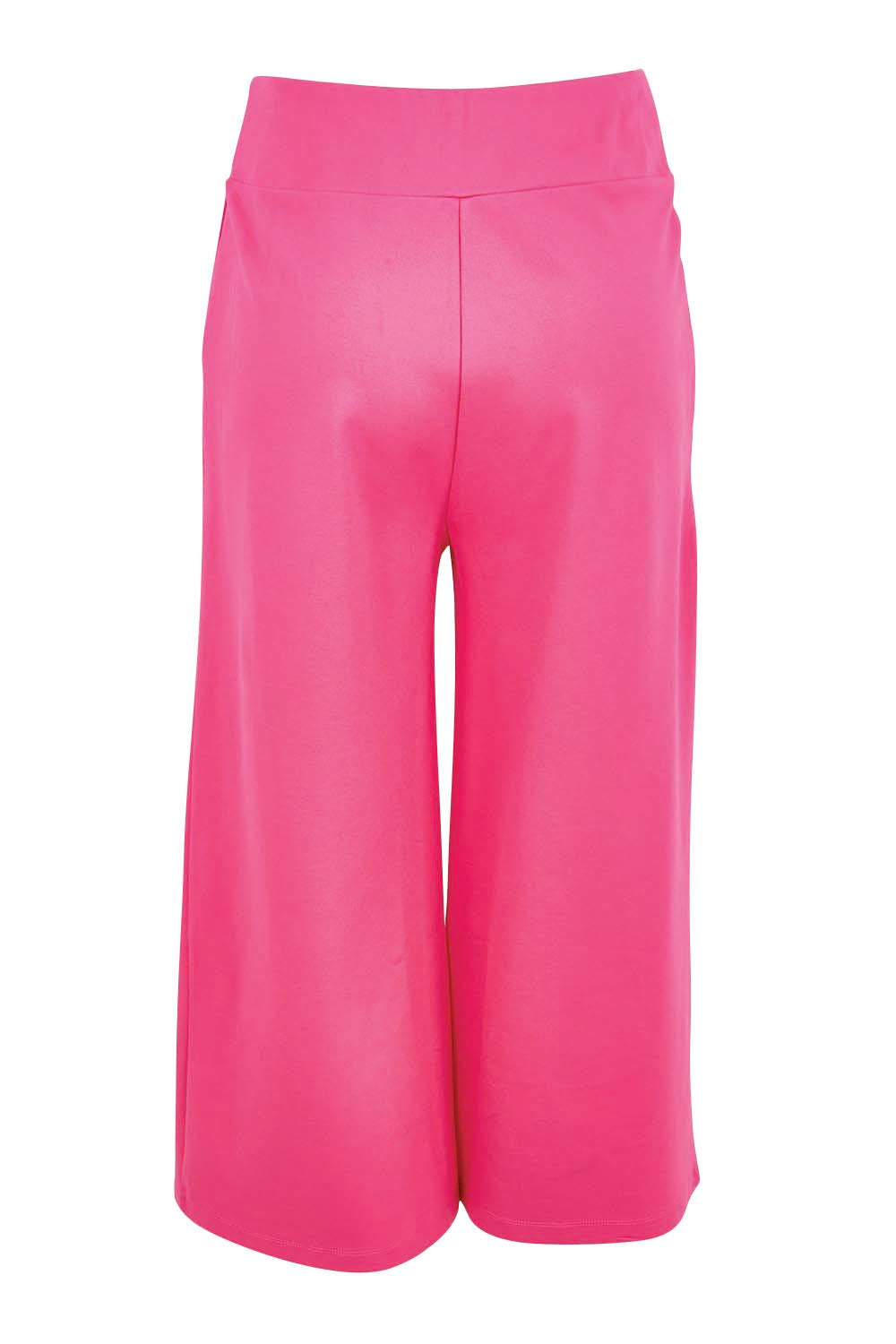 Product shot of the Wide Leg Ponte Pant – Pink in colour Pink, from the back