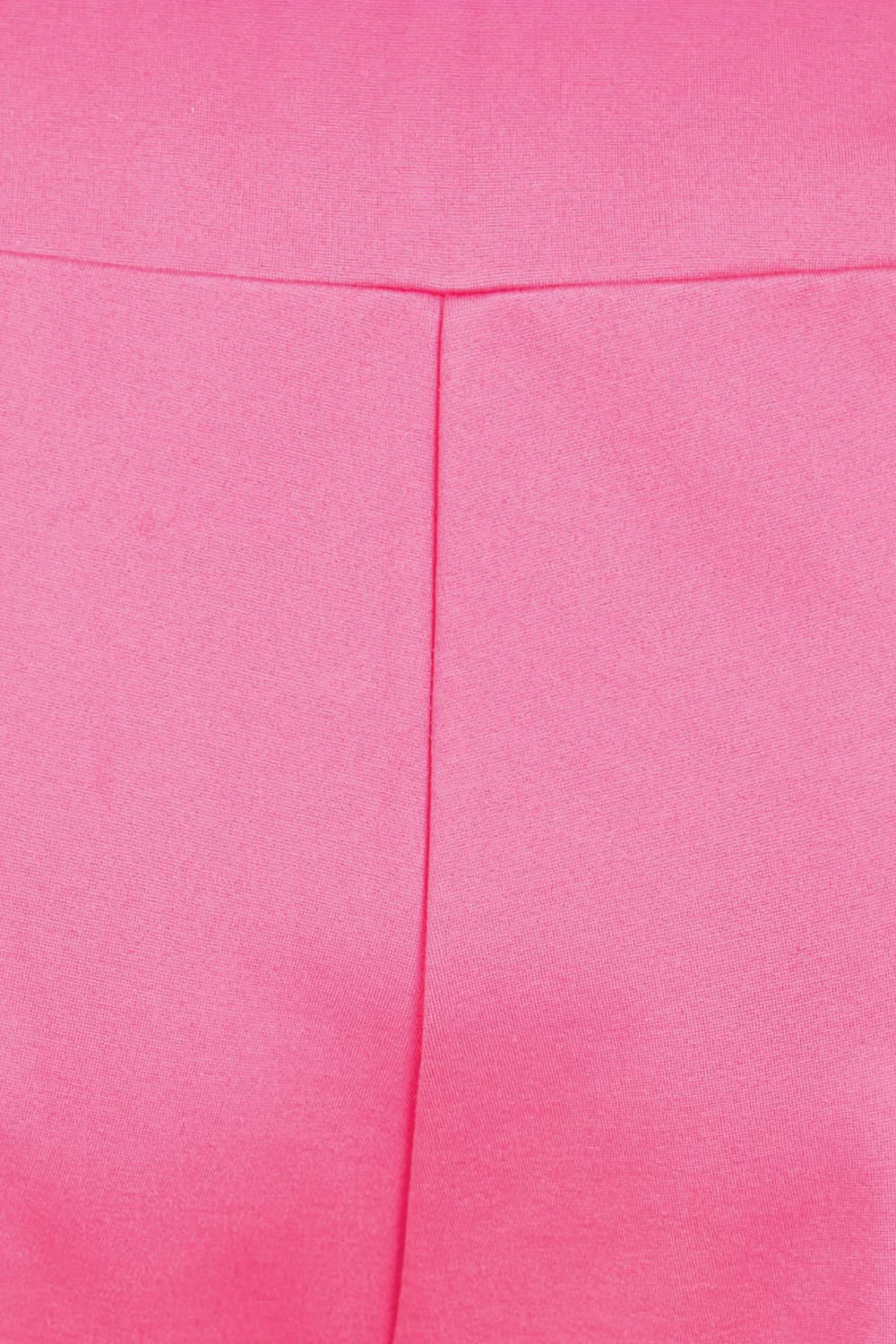 Product shot of the Wide Leg Ponte Pant – Pink in colour Pink, showing detail