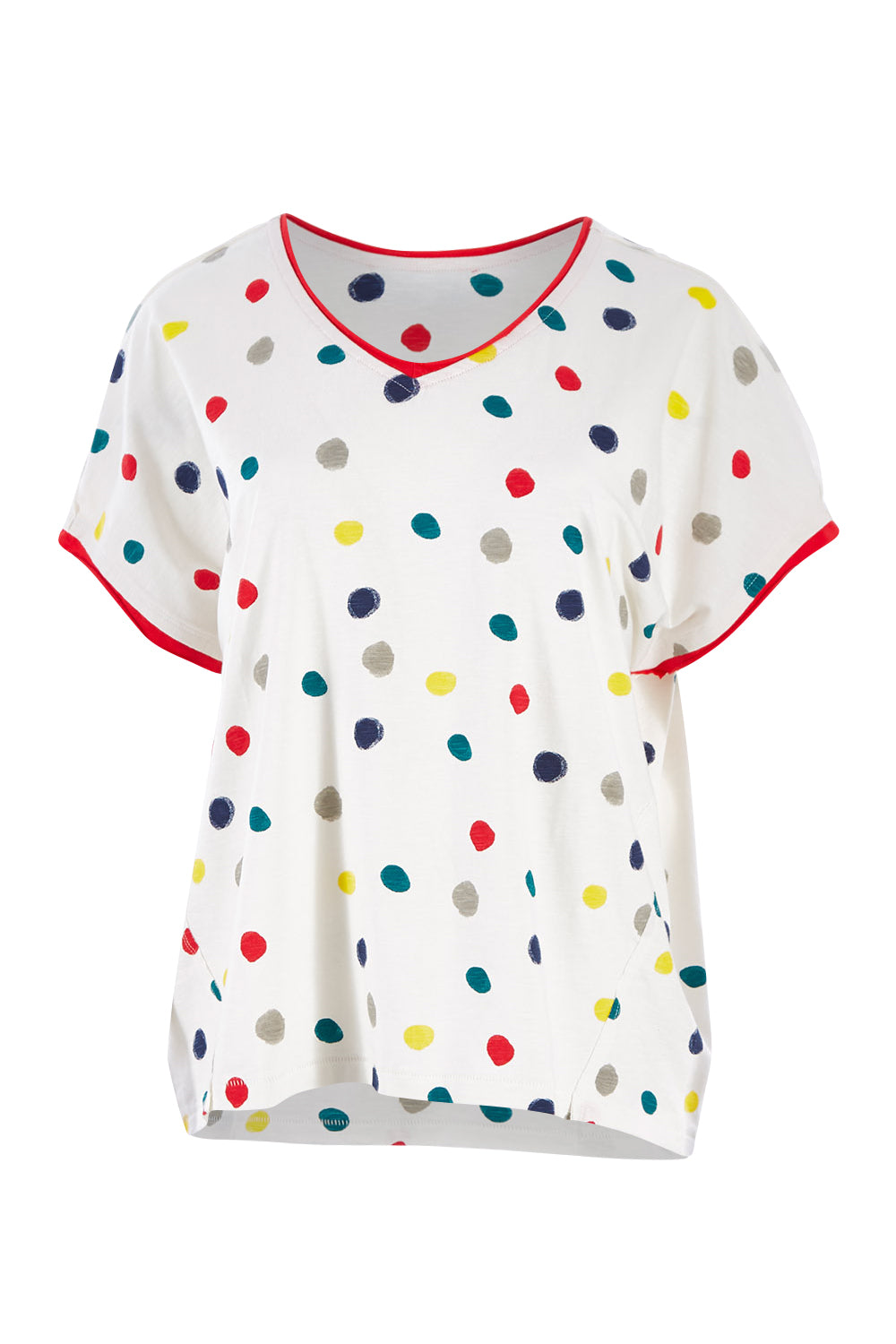 Product shot of the Multi Spot Tee in colour Multispot (White), from the front