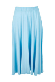 Preloved Gathered Waist Long Skirt - Skyblue
