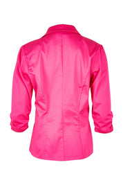 Product shot of the Buttoned Blazer in colour Hotpink (Pink), from the back
