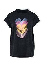 Product shot of the Heart Logo Tee – Blackpink in colour Blackpink, from the front