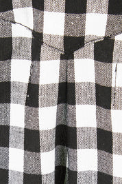 Product shot of the Cropped Overalls in colour Blackwhite (Black), detail