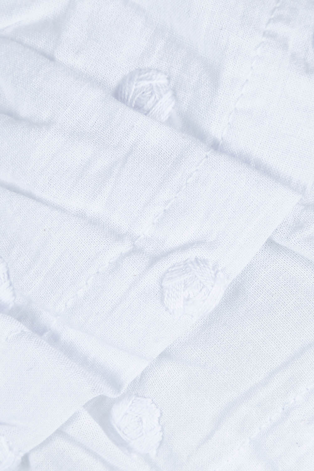 Product shot of the Ruffle Sleeve Top in colour White (White), detail