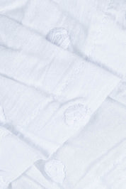 Product shot of the Ruffle Sleeve Top in colour White (White), detail