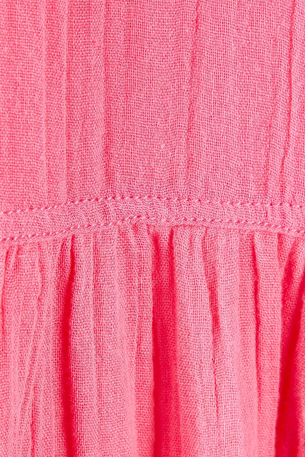 Product shot of the Bubble Sleeve Half Placket Dress in colour Mixedpink (Pink), detail