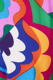 Product shot of the Elastic Waist Skirt in colour Graphic (Purple), detail