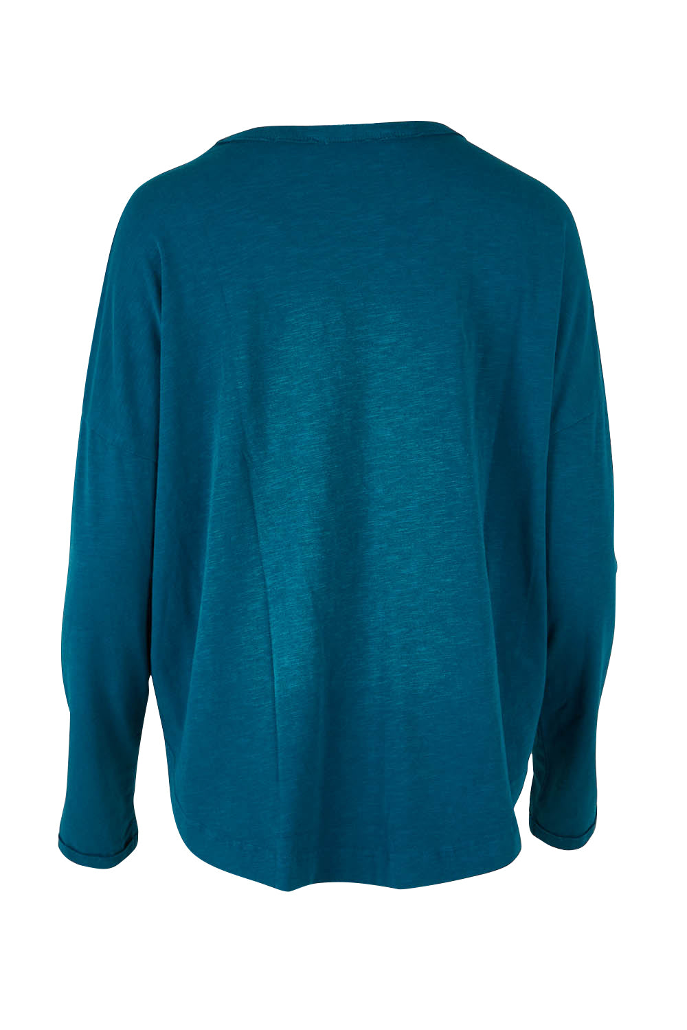 Product shot of the Love Long Sleeve Tee in colour Love (Blue), from the back