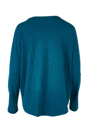 Product shot of the Love Long Sleeve Tee in colour Love (Blue), from the back