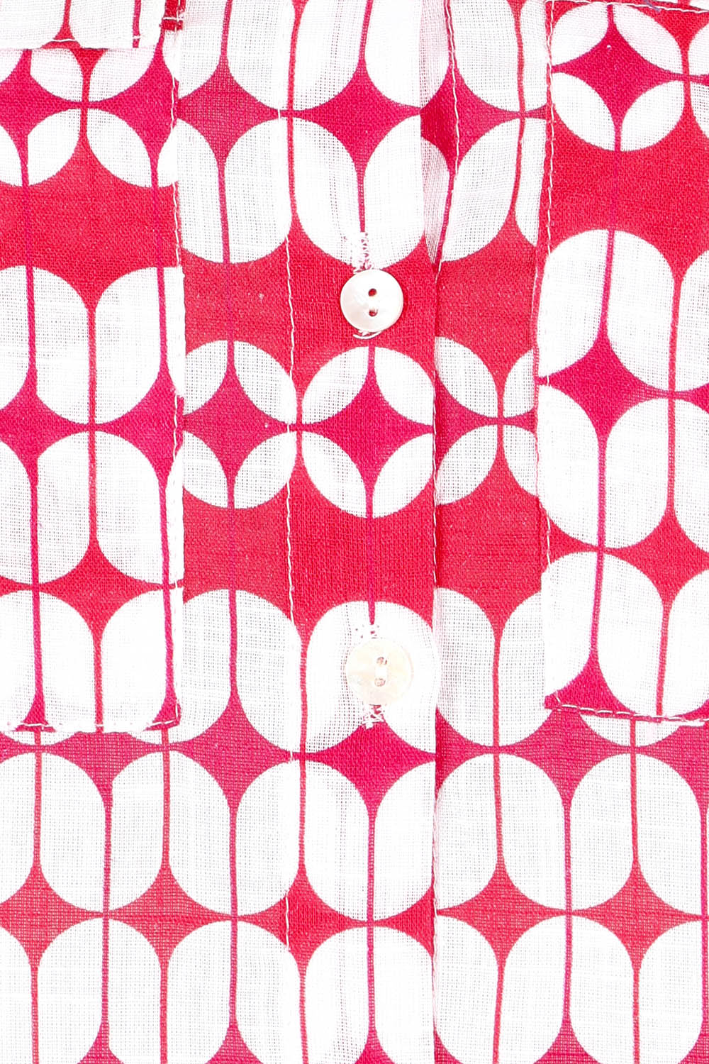 Product shot of the Relaxed Cotton Shirt in colour Abstract (Pink), detail