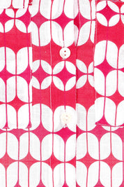 Product shot of the Relaxed Cotton Shirt in colour Abstract (Pink), detail