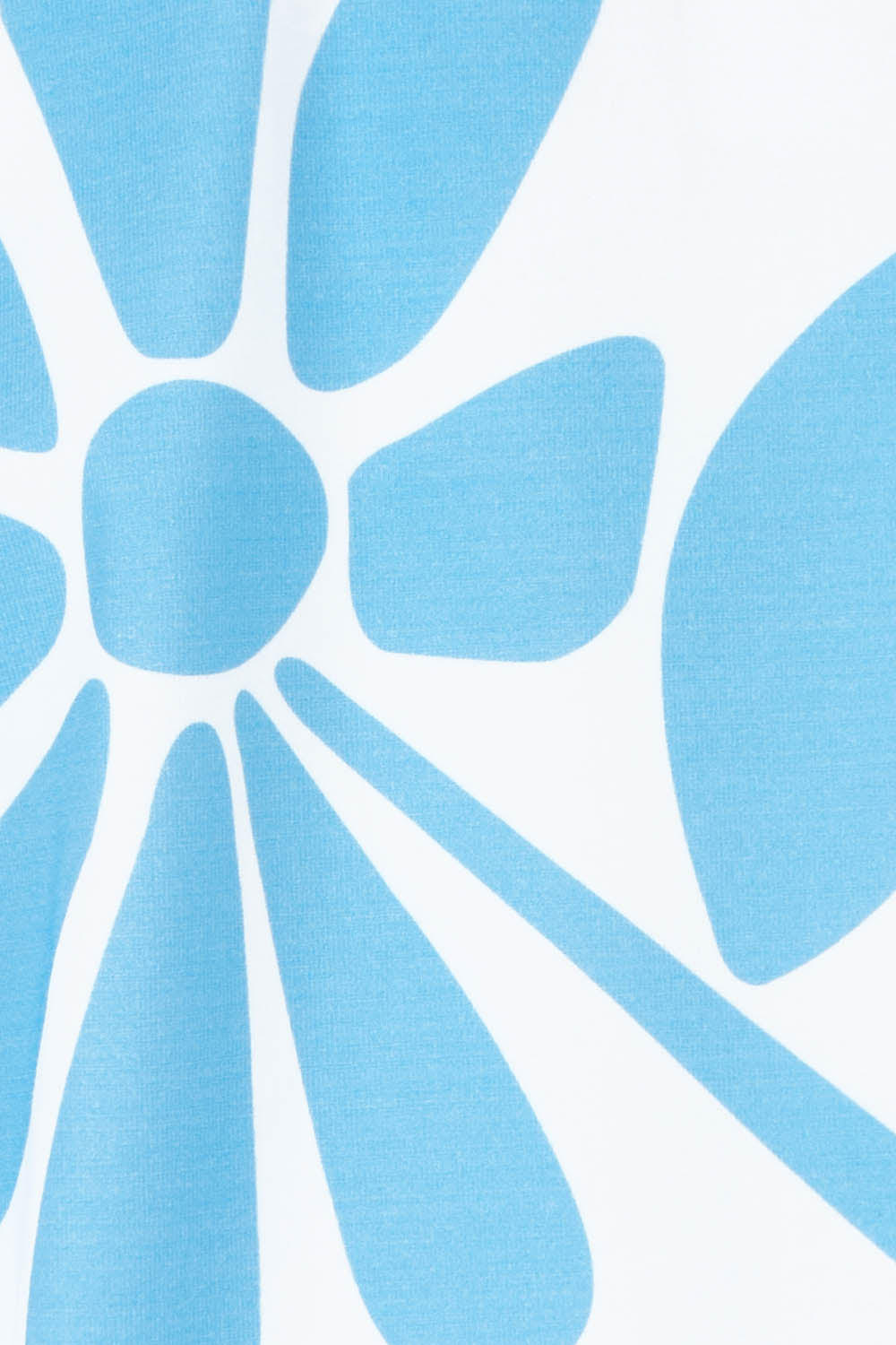 Product shot of the Mercerised Cotton Printed Tee in colour Flower (White), detail