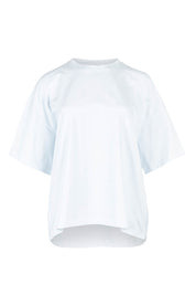 Product shot of the Mercerised Cotton Printed Tee in colour Flower (White), from the front
