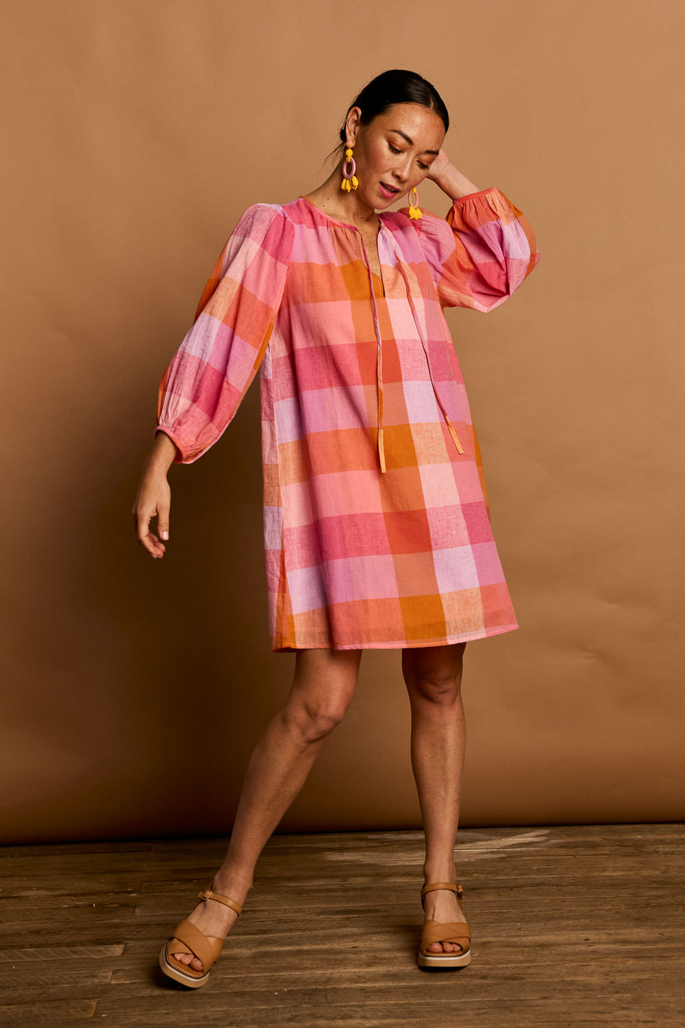Preloved Yarn Dyed Cotton Sundress - Sherbet