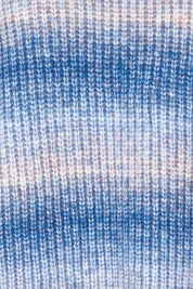 Product shot of the Space Dyed Yarn Crewneck Sweater in colour Dusk (Blue), detail