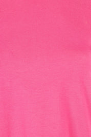 Product shot of the Mercerised Cotton Frill Top in colour Pinkrose (Pink), detail