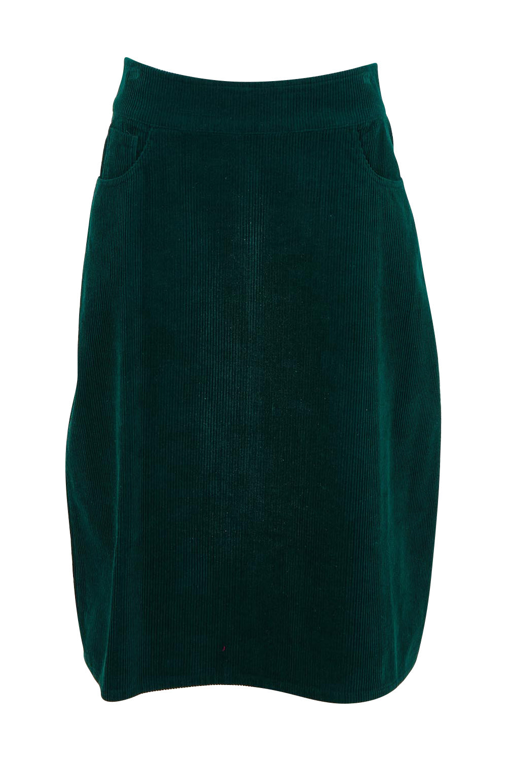 Cotton Corduroy A Line Skirt – Emerald