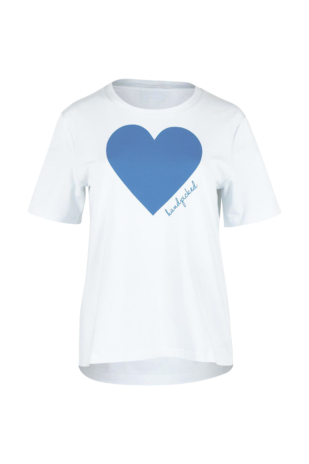 Product shot of the Mercerized Cotton Love Tee in colour Boldblue (Blue), from the front