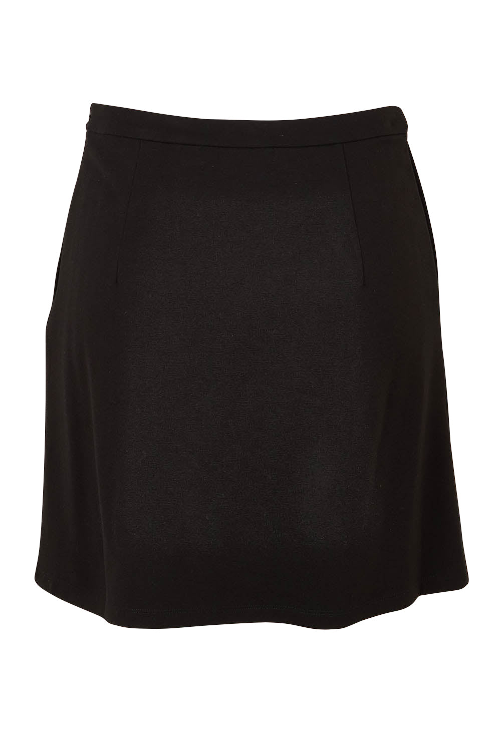 Product shot of the Ponte Mini Skirt in colour Black (Black), from the back