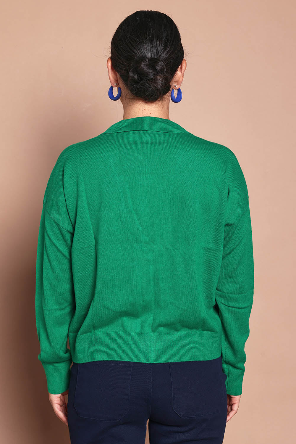 Relaxed Collar Cardigan – Vividgreen