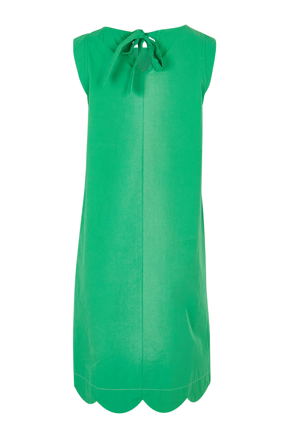 Product shot of the Cotton Shift Dress in colour Green (Green), from the back