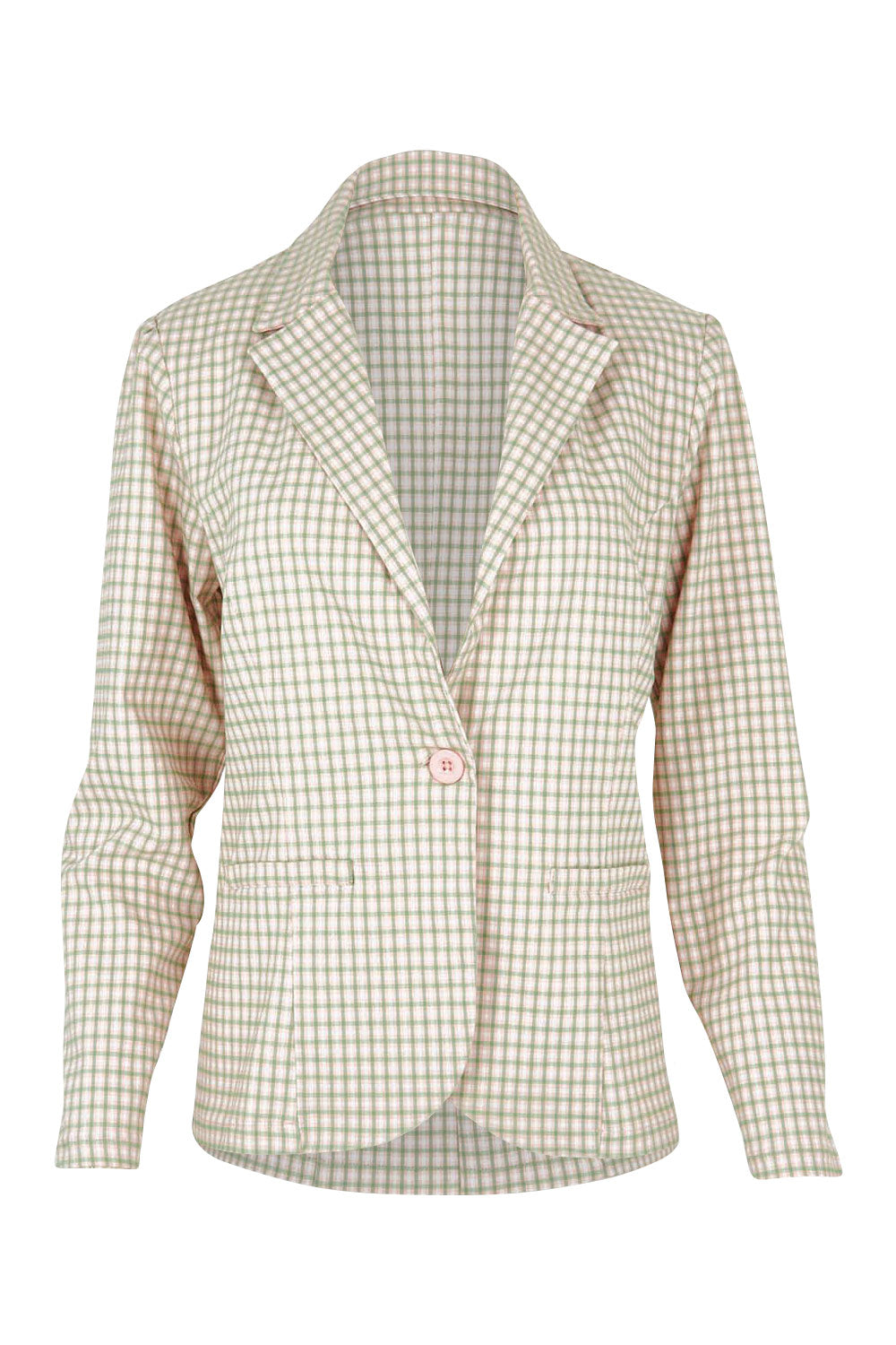 Product shot of the Classic Check Blazer in colour Pinkcheck (Pink), from the front