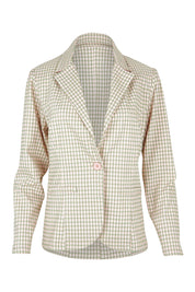 Product shot of the Classic Check Blazer in colour Pinkcheck (Pink), from the front