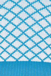 Product shot of the Cotton Blend V Neck Vest in colour Bluewhite (Blue), detail