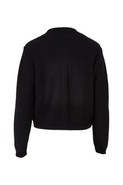 Product shot of the Cotton Cardigan in colour Black (Black), from the back