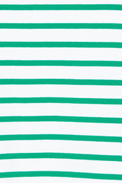 Product shot of the Cotton Stripe Long Sleeve Top in colour Whitegreen (Green), detail