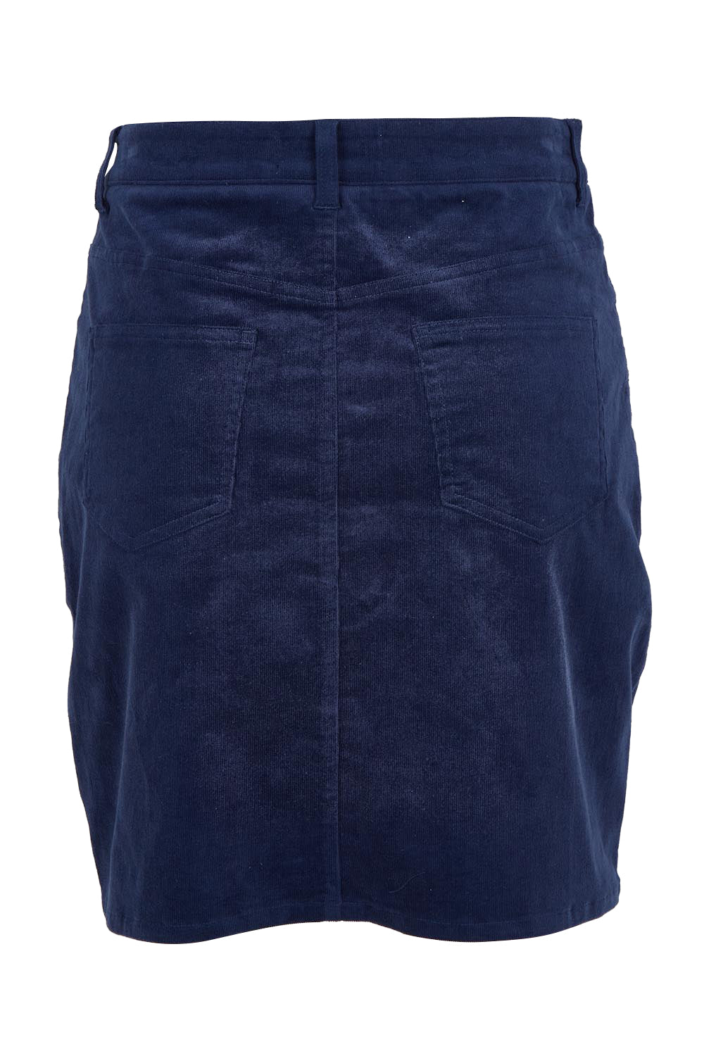 Product shot of the Corduroy Ain colourLine Mini Skirt - Dustyblue (Blue), from the back