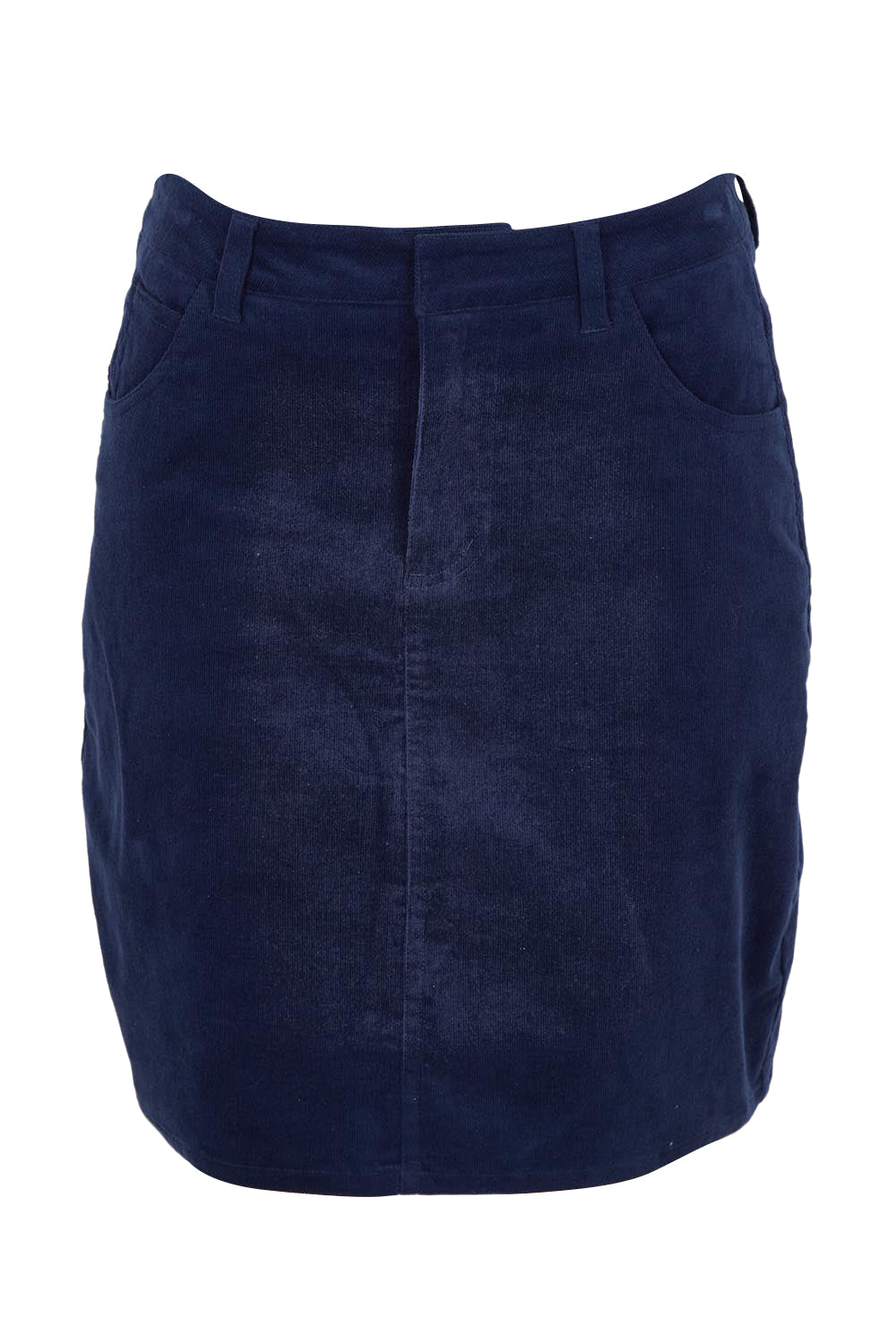 Product shot of the Corduroy Ain colourLine Mini Skirt - Dustyblue (Blue), from the front
