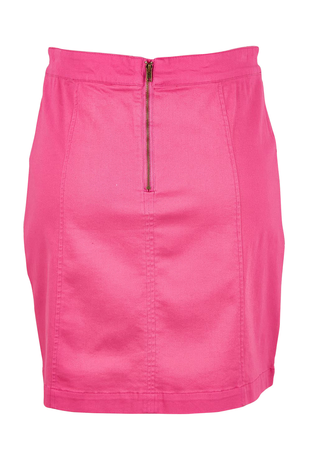 Product shot of the Cotton Stretch Pocket Skirt in colour Pink (Pink), from the back