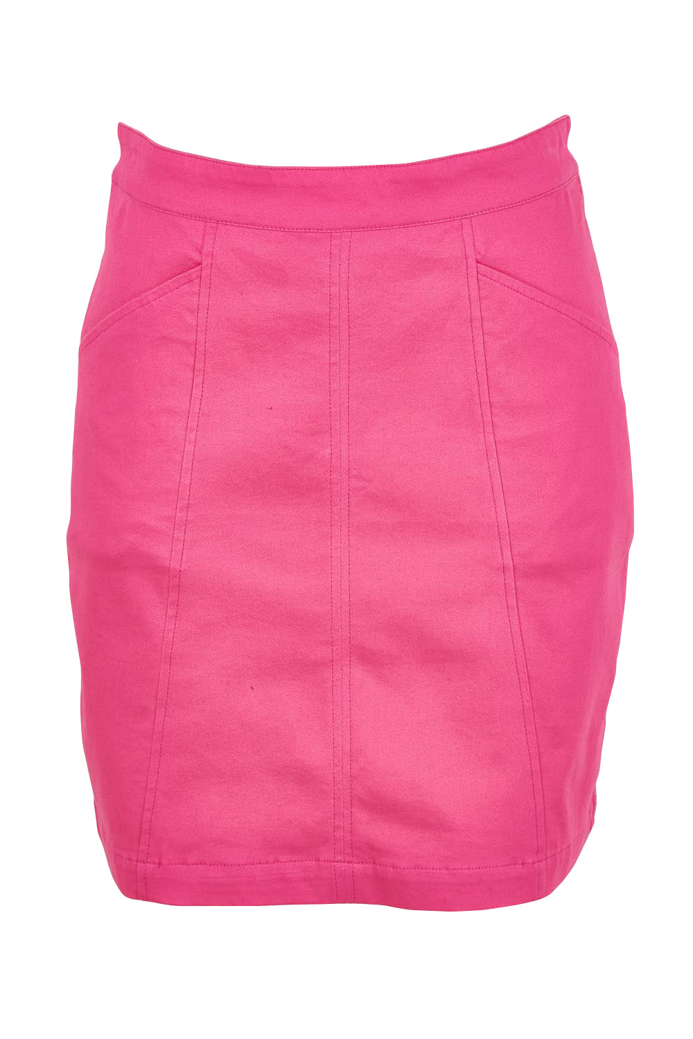 Product shot of the Cotton Stretch Pocket Skirt in colour Pink (Pink), from the front