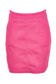 Product shot of the Cotton Stretch Pocket Skirt in colour Pink (Pink), from the front