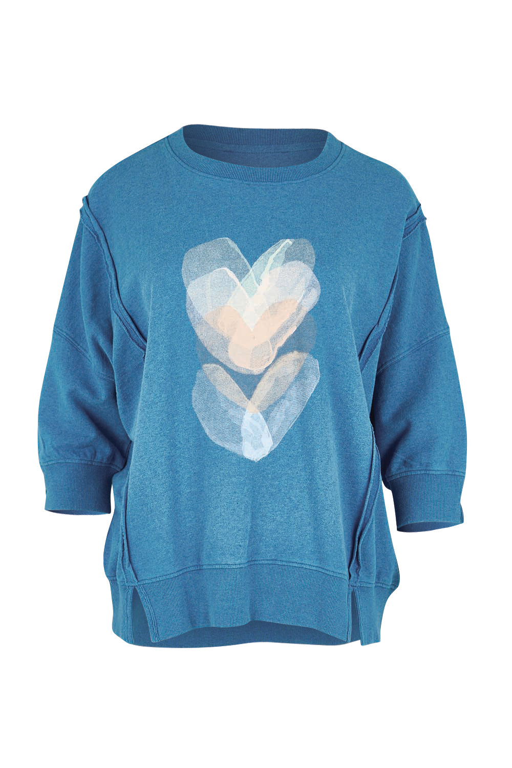 4 Sleeve Jumper – Bluebeige in colour Bluebeige, from the front