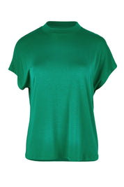 Product shot of the Cap Sleeve Tee in colour Green (Green), from the front