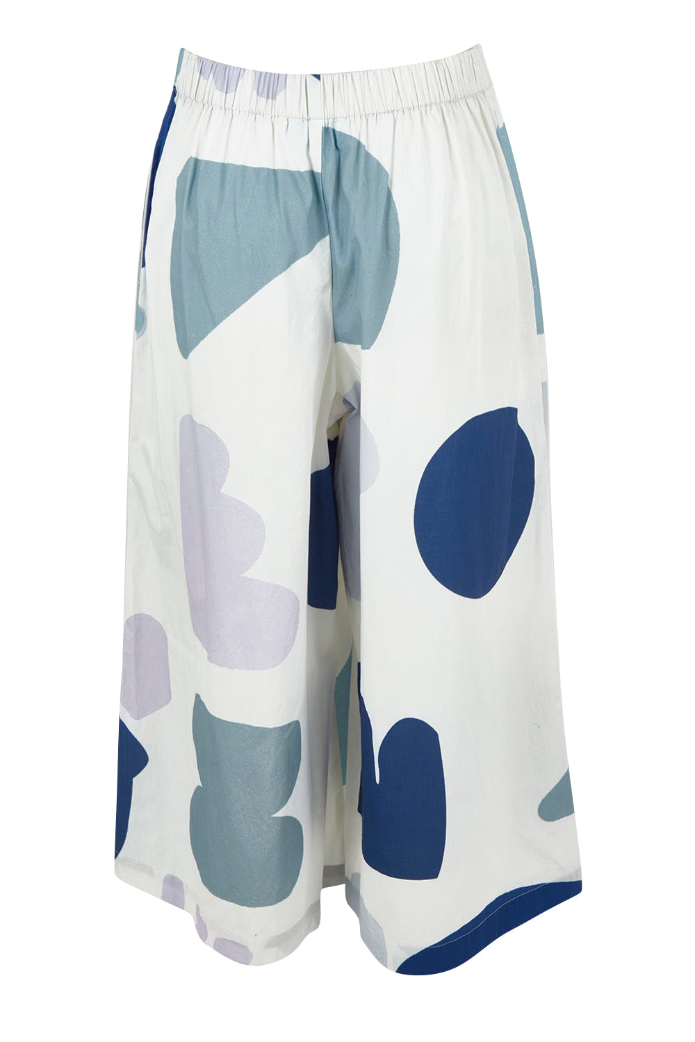 Product shot of the Cotton Pull On Pant in colour Abstract (Blue), from the back