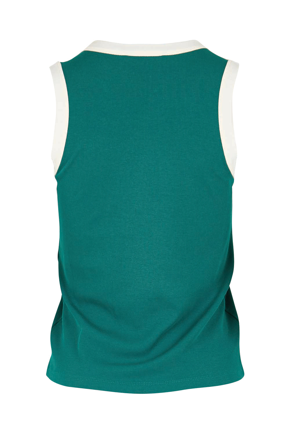 Product shot of the Cotton Blend Tank Top – Green in colour Green, from the back