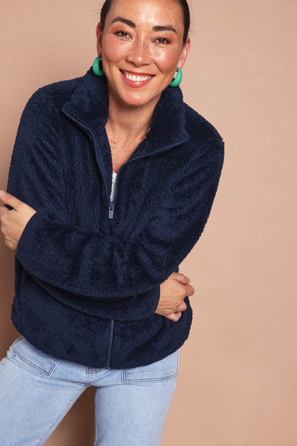 Fluffy Jacket – Navy