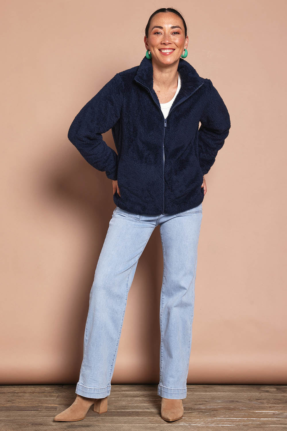 Fluffy Jacket – Navy