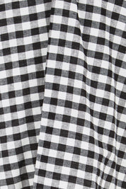 Product shot of the Cotton Gingham Blouse – Black in colour Black, showing detail