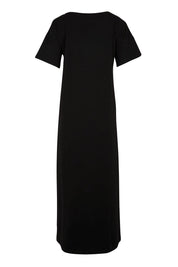 Product shot of the Cotton Jersey T-Shirt Dress – Black in colour Black, from the back
