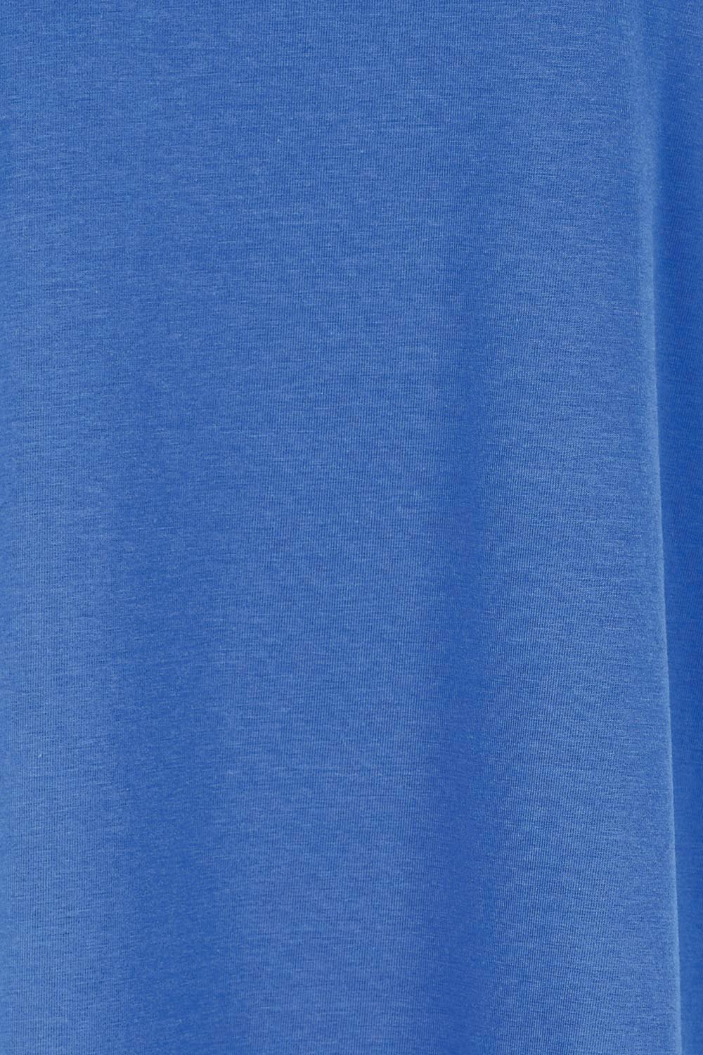 Product shot of the Cotton Jersey T-Shirt Dress – Blue in colour Blue, showing detail
