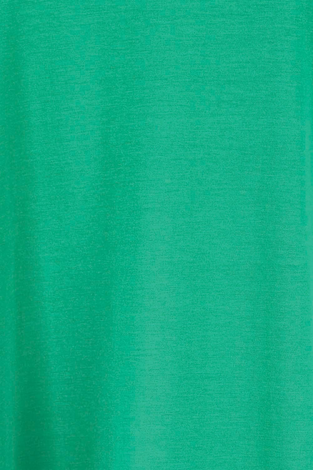 Product shot of the Cotton Jersey T-Shirt Dress – Green in colour Green, showing detail