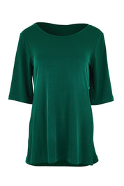 Product shot of the Side Split Tunic Top – Posygreen in colour Posygreen, from the front