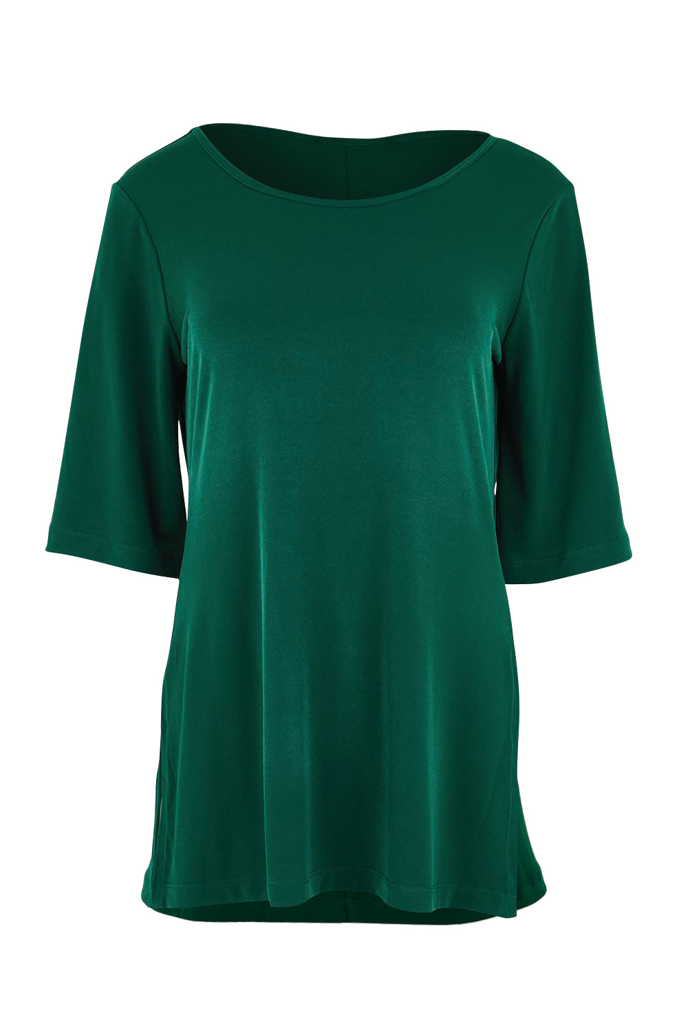 Product shot of the Side Split Tunic Top – Posygreen in colour Posygreen, from the front