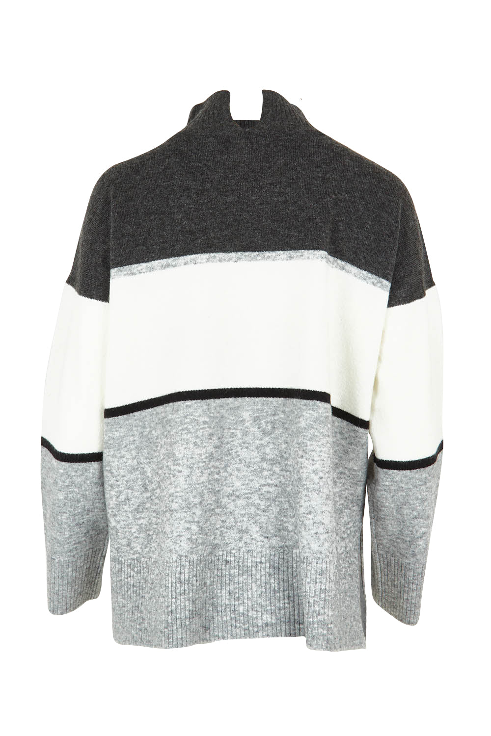 Product shot of the Mock Neck Tunic in colour Grey (Grey), from the back